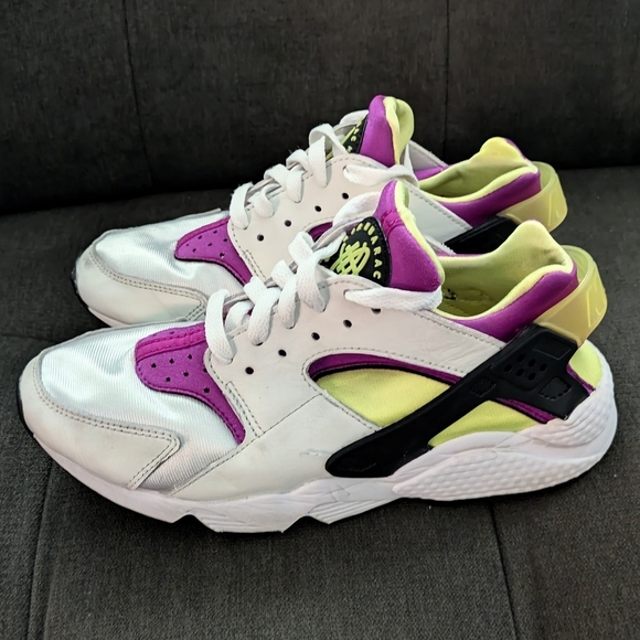 Nike Air Huarache OG Neon Yellow Magenta DD1068 104 - SIZE 8.5 MENS / 10 WOMENS - Picture 3 of 8